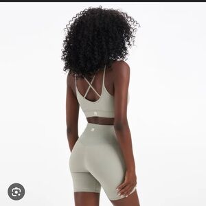 Vuori set- Rib Studio Short and Mindset bra- Eucalyptus